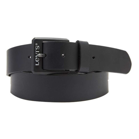 Ceinture noire en cuir unie avec nom de la...