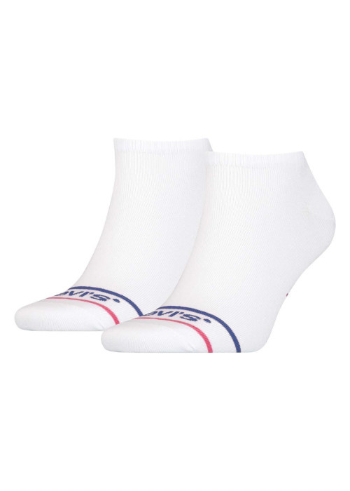Lot de 2 paires de chaussettes basses blanc en coton mélangé unies