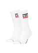 Thumbnail Lot de 2 paires de chaussettes hautes blanches en coton mélangé unies avec une coupe haute
