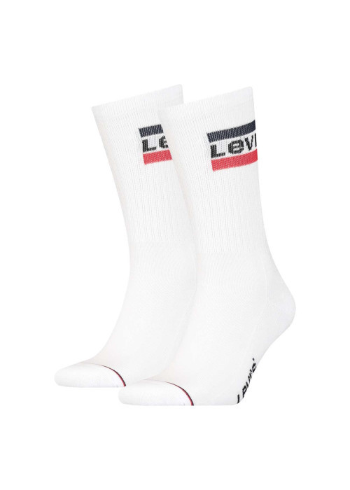 Lot de 2 paires de chaussettes hautes blanches en coton mélangé unies avec une coupe haute