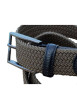 Thumbnail Ceinture tréssée kaki unie avec un passant noir brodé et une boucle rectangle - Image 2