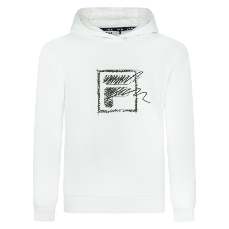 Sweat à capuche blanc en coton uni avec logo...