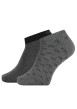 Thumbnail Chaussettes basses fantaisie anthracite à logo all over, lot de 2 paires