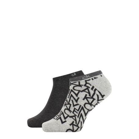Chaussettes basses fantaisie grise et...