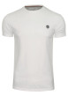 Thumbnail T-shirt blanc en coton biologique uni avec logo brodé coupe slim fit col rond à manches courtes - Image 4