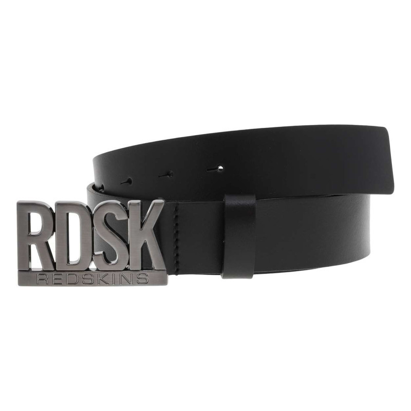 Redskins - Ceinture Nylon Noire En Cuir De Vache Unie Avec Boucle Plate - Noire