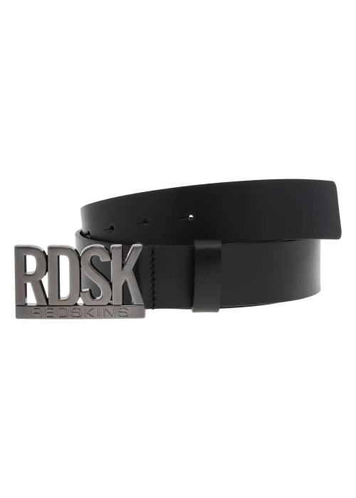 Ceinture Nylon noire en cuir de vache unie avec boucle plate