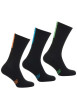 Thumbnail Lot de 3 paires de chaussettes hautes noires brodées en mutlicolore - Image 2