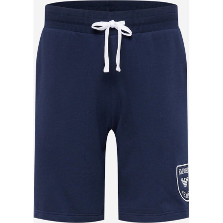 Short de jogging 2 poches marine uni en coton...