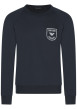 Thumbnail Sweat marine uni avec écusson cousu col rond