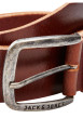 Thumbnail Ceinture Paul en cuir marron unie avec boucle carrée en métal - Image 2