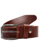 Thumbnail Ceinture Paul en cuir marron unie avec boucle carrée en métal - Image 4