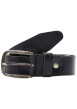 Thumbnail Ceinture Paul en cuir noire unie avec nom de la marque gravé sur la boucle - Image 3