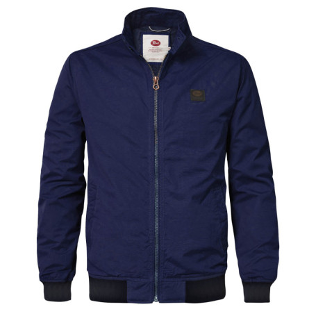 Blouson marine uni coupe droite avec un col...