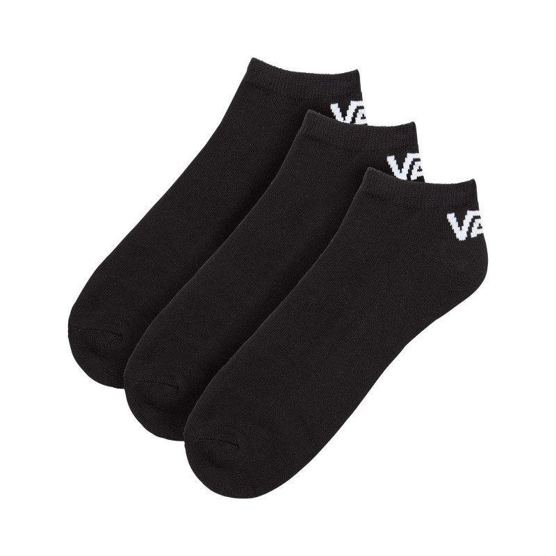 Vans - Lot De 3 Paires De Chaussettes Basses Noires En Coton Mélangé Unies Coupe Courte Avec Nom De La Marque Imprimé - Noir