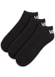 Thumbnail Lot de 3 paires de chaussettes basses noires en coton mélangé unies coupe courte avec nom de la marque imprimé