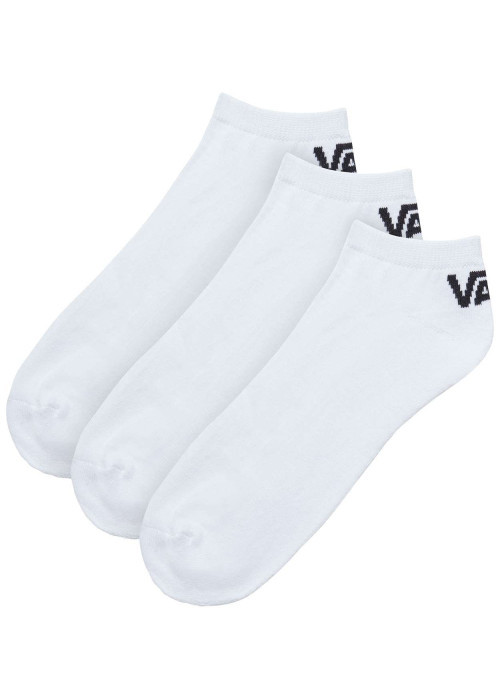 Lot de 3 paires de chaussettes basses blanches en coton mélangé unies avec une coupe courte