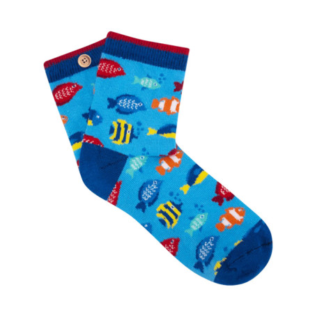 Chaussettes hautes bleues fantaisie avec une...