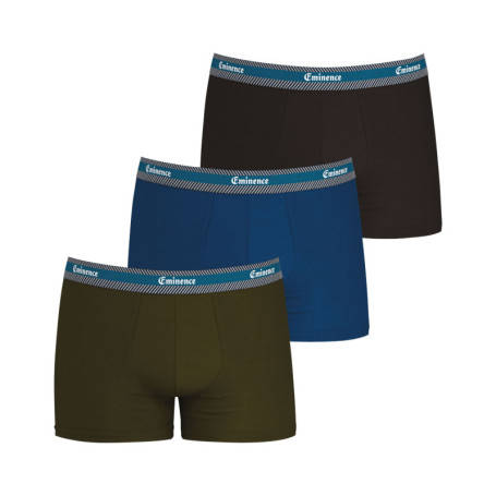 Lot de 3 Boxers en coton multicolores unis avec...