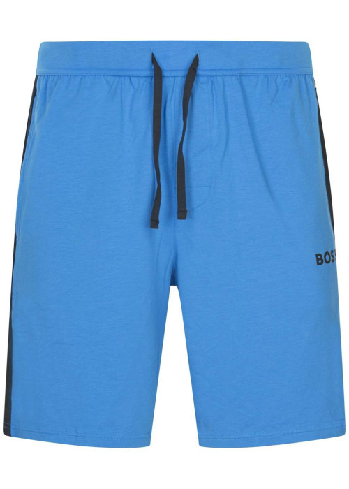 Pyjama short bleu bicolore avec deux poches latérales plaquées