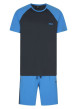 Thumbnail Pyjama short bleu bicolore avec deux poches latérales plaquées - Image 2