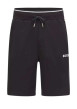 Thumbnail Pyjama short noir en coton uni avec bande bicolore coupe droite