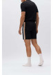Thumbnail Pyjama short noir en coton uni avec bande bicolore coupe droite - Image 2
