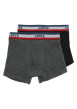 Thumbnail Boxer noir et gris avec une bande élastiquée bleue blanche et rouge à la taille