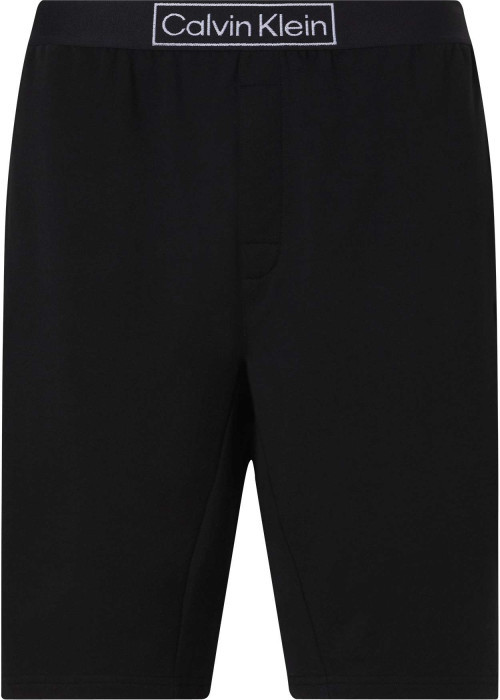 Short de pyjama noir avec bande élastiquée et logo écriture blanc