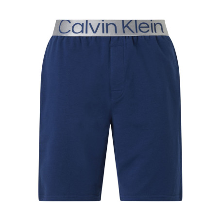 Short de pyjama bleu mi-long avec taille...