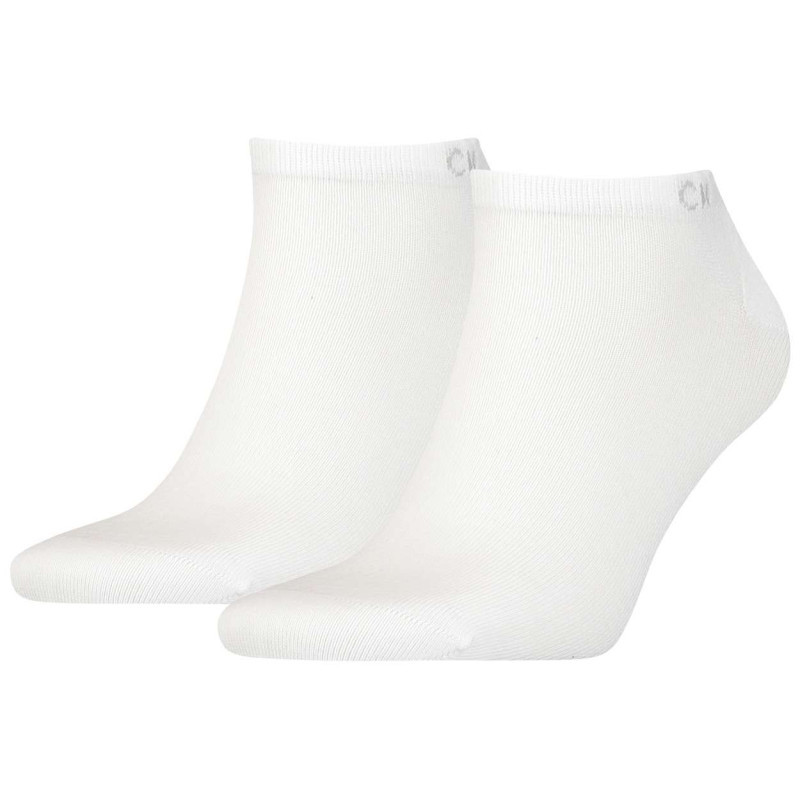 Calvin Klein Jeans - Lot De 2 Paires De Chaussettes Basses Blanches En Coton Uni -