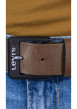 Thumbnail Ceinture en cuir marron uni avec une boucle en métal noir embossé ""Levi's"" - Image 4