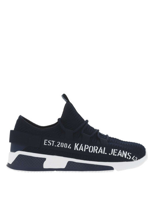 Baskets Running bleu marine slip-on avec logo sur les côtés et talon semi-compensé