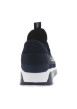 Thumbnail Baskets Running bleu marine slip-on avec logo sur les côtés et talon semi-compensé - Image 4