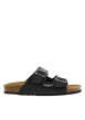 Thumbnail Mules noires avec talon plat à double boucle à ardillon