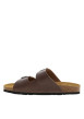 Thumbnail Mules marron avec talon plat à double boucle à ardillon - Image 3