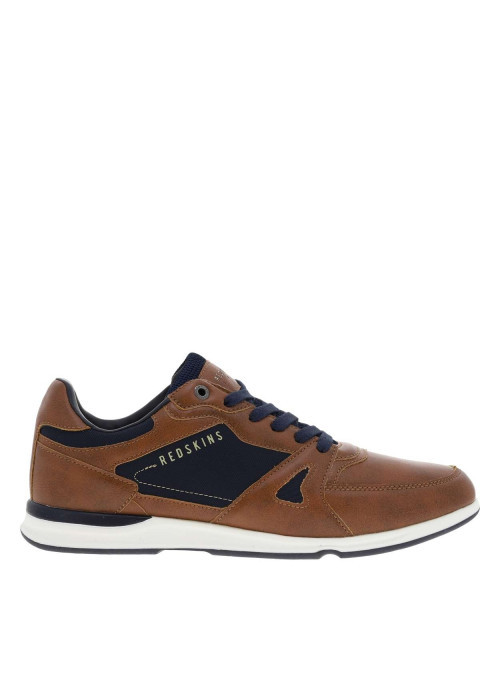 Baskets basses cognac en cuir avec talon plat à lacets plats