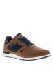 Thumbnail Baskets basses cognac en cuir avec talon plat à lacets plats - Image 2