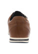 Thumbnail Baskets basses en cuir marrons avec talon plat et lacets plats marine - Image 4