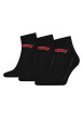 Thumbnail Lot de 3 paires de chaussettes Basses noires en coton mélangé unies