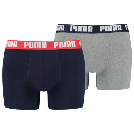 Lot de 2 boxers classiques marine et gris en...