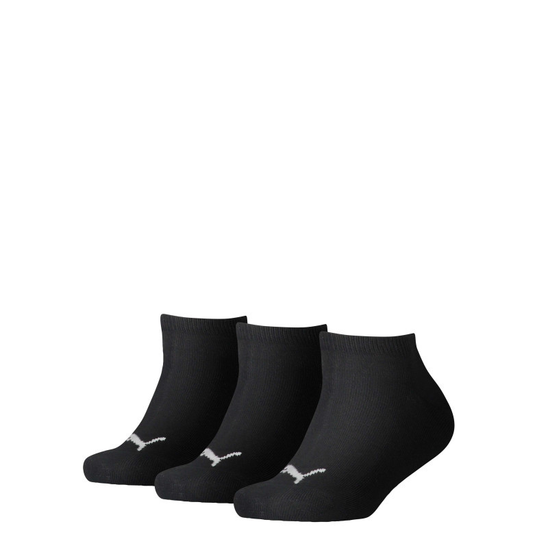 Puma - Lot De 3 Chaussettes Noires Unies Avec Logo De La Marque Brodé En Blanc - Noir