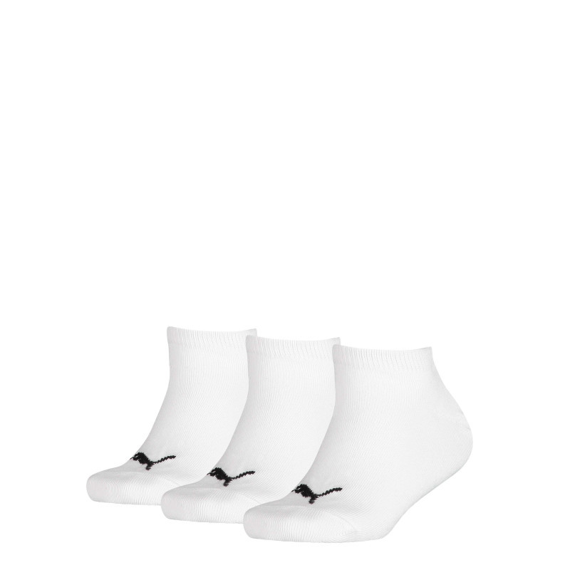 Puma - Chaussettes Garçon Blanches Unies à Coupe Basse Et à Logo Noir Brodé - Blanc