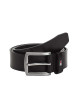 Thumbnail Ceinture noire en cuir fantaisie avec boucle argentée