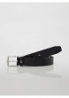 Thumbnail Ceinture noire en cuir fantaisie avec boucle argentée - Image 2