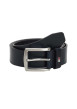 Thumbnail Ceinture marine en cuir unie avec logo de la marque imprimé sur le passant