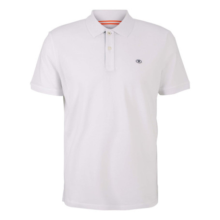 Polo en coton blanc uni coupe droite avec un...