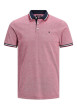 Thumbnail Polo pour homme rose en coton avec une coupe droite et logo brodé sur la poitrine