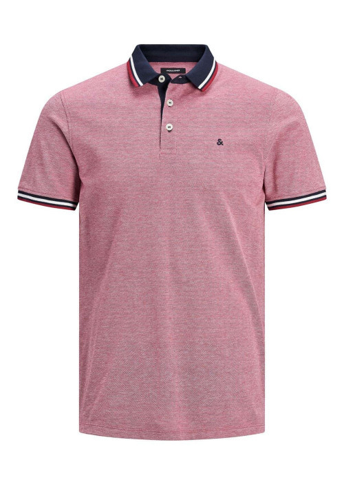 Polo pour homme rose en coton avec une coupe droite et logo brodé sur la poitrine
