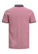 Thumbnail Polo pour homme rose en coton avec une coupe droite et logo brodé sur la poitrine - Image 2